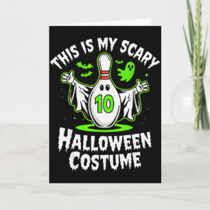 Funny Ghost Bowling League Team Halloween Humor De Card