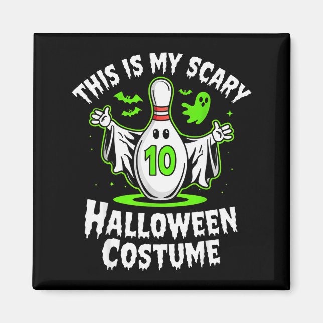 Funny Ghost Bowling League Team Halloween Humor De Magnet (Front)
