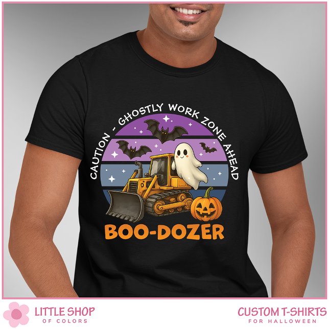 Funny Ghost Bulldozer Customizable Halloween T-Shirt (Creator Uploaded)