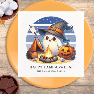 Funny Ghost Camping Halloween Happy Camp-o-ween Napkins