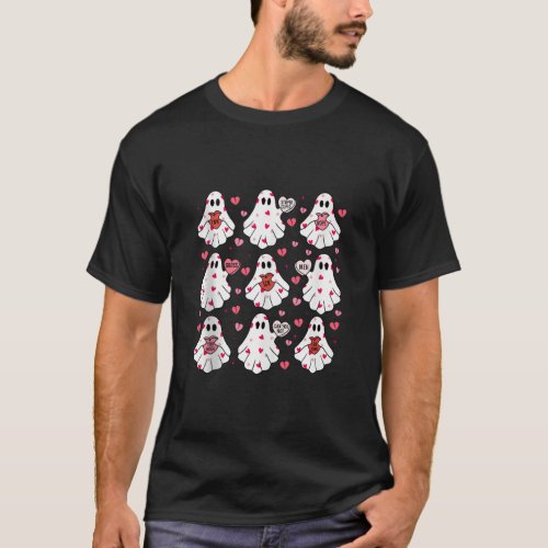 Funny Ghost Candy Heart XOXO Happy Valentine s Day T_Shirt
