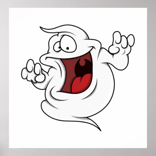 Funny Ghost Cartoon Poster