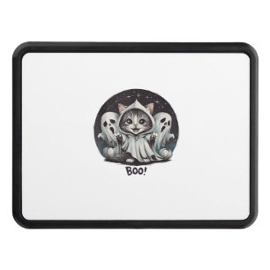 Funny Ghost Cat Boo Halloween Animal Ghost Kitty T Hitch Cover