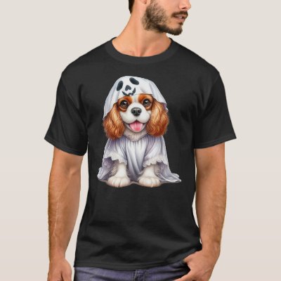 Funny Ghost Cavalier King Charles Spaniel Dog Love T-Shirt
