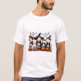 Funny Ghost Cows Halloween Animals Cow Owls Spooky T-Shirt