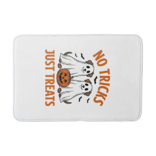 Funny Ghost Dog Halloween No Tricks Just Treats De Bath Mat