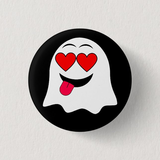 Funny Ghost emoji! Button (Front)