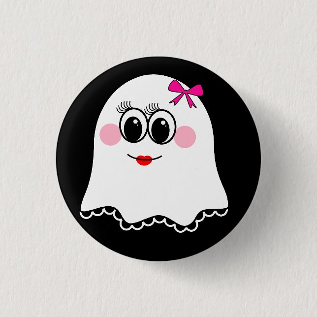 Funny Ghost emoji! Button (Front)