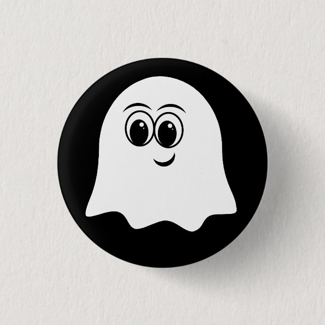 Funny Ghost emoji! Button (Front)