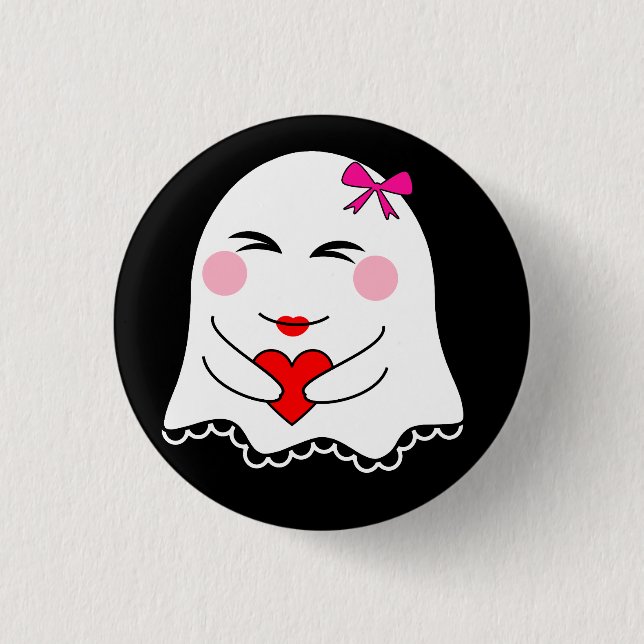 Funny Ghost emoji! Button (Front)