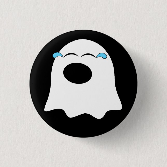 Funny Ghost emoji! Button (Front)