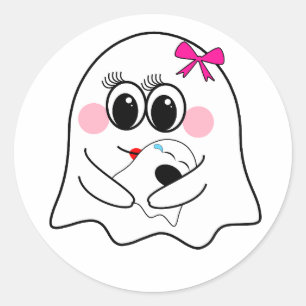 Funny Ghost emoji! Classic Round Sticker