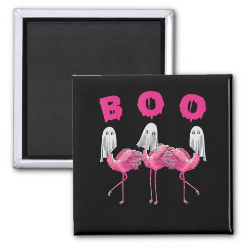 Funny Ghost Flamingo Boo Halloween Costume Gifts Magnet
