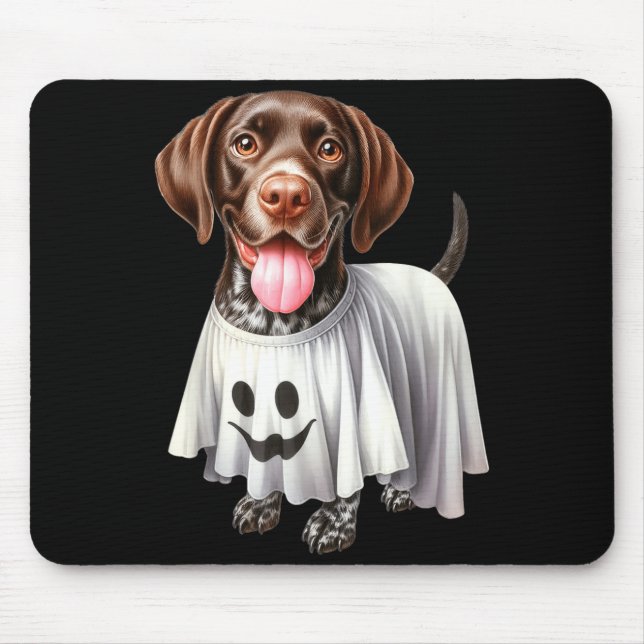 Funny Ghost German Shorthaired Pointer Dog Lover Mouse Pad (Front)
