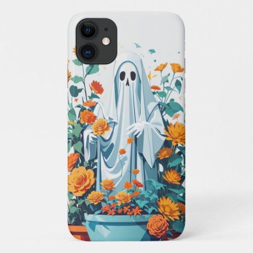 Funny Ghost Ghostly Gardening Plant Retro Hallowee iPhone 11 Case
