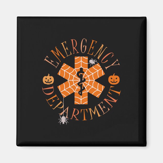 Funny Ghost Halloween Emergency Department Er Crew Magnet (Front)