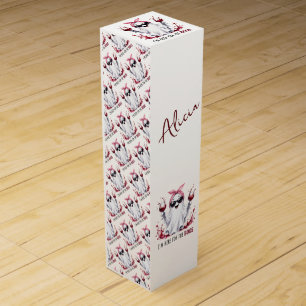 Funny Ghost Halloween Here For The Boos Spooky Wine Box