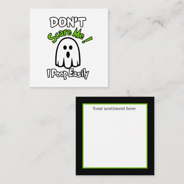funny ghost Halloween poop easy add sentiment Note Card (Front/Back)