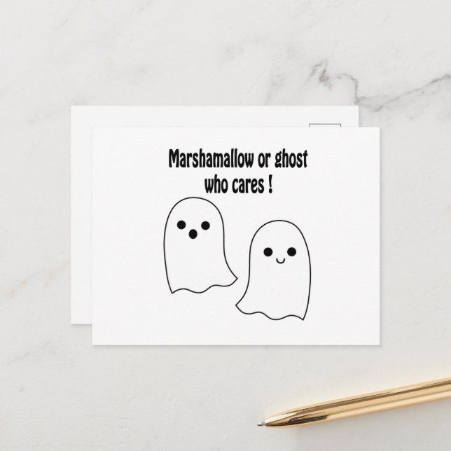 funny ghost halloween postcard (Front/Back In Situ)