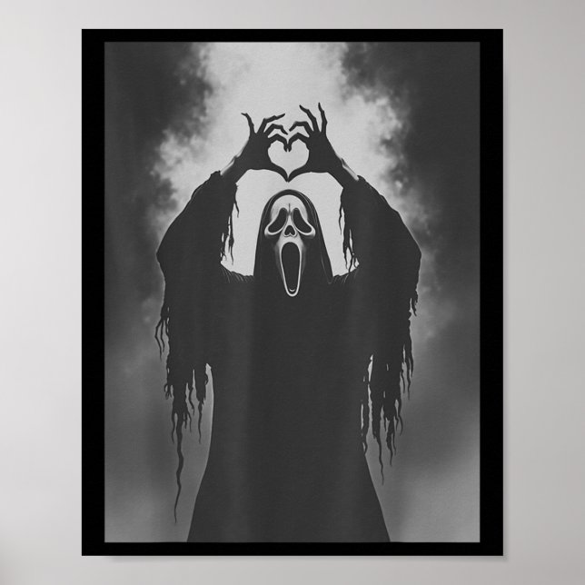 Funny Ghost Hand Heart Sign Spooky Costume Hallowe (Front)
