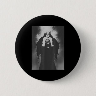 Funny Ghost Hand Heart Sign Spooky Costume Hallowe Button
