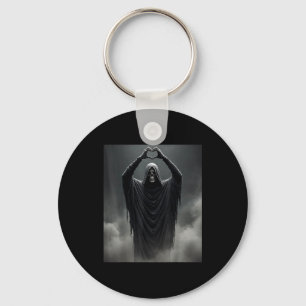 Funny ghost heart hands scary face halloween keychain
