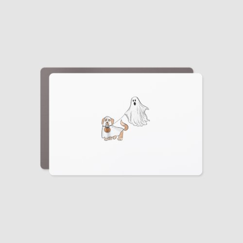 Funny Ghost Holding Puppy Dog Funny Halloween Pet  Car Magnet