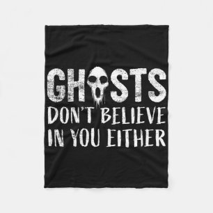 Funny Ghost Hunting Paranormal Investigator Ghosts Fleece Blanket