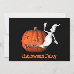 Funny Ghost Jack O Lantern Halloween Invitation