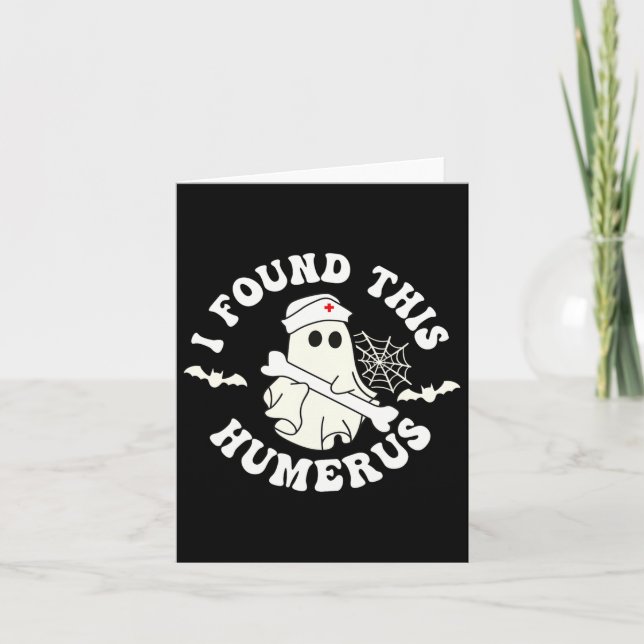 Funny Ghost Nurse Halloween  Card (Front)