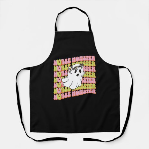 Funny Ghost Nurse Momster For Scary Mama Halloween Apron