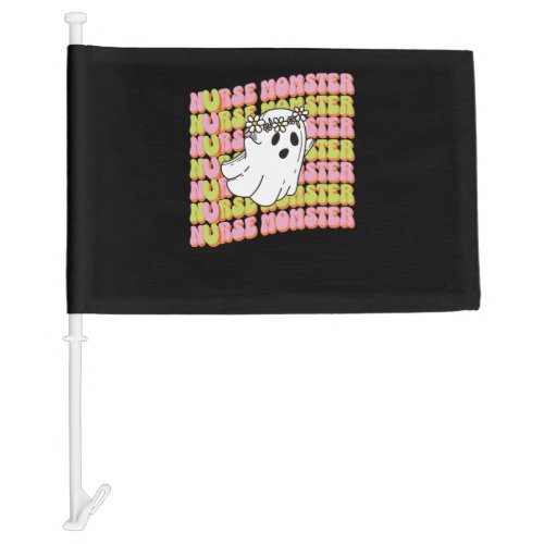 Funny Ghost Nurse Momster For Scary Mama Halloween Car Flag