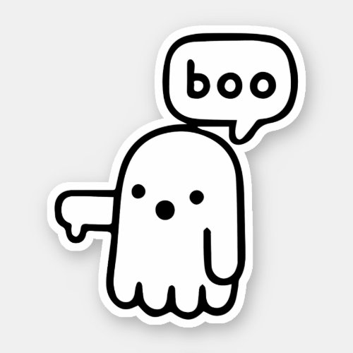 Funny Ghost Of Disapproval Boo Sticker