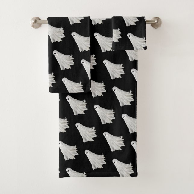 Funny Ghost Of Halloween Past Drawing Bath Towel Set (Insitu)
