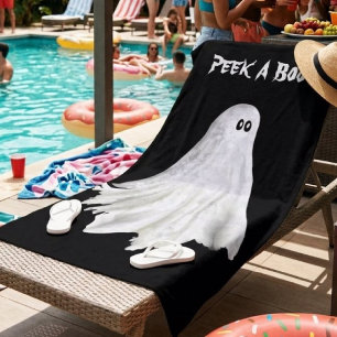 Funny Ghost Of Halloween Past Drawing Beach Towel