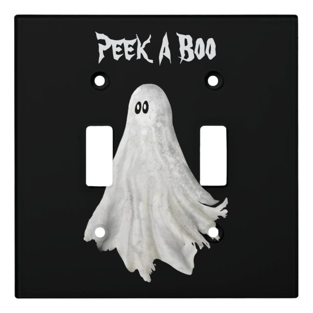 Funny Ghost Of Halloween Past Drawing Light Switch Cover (Front)