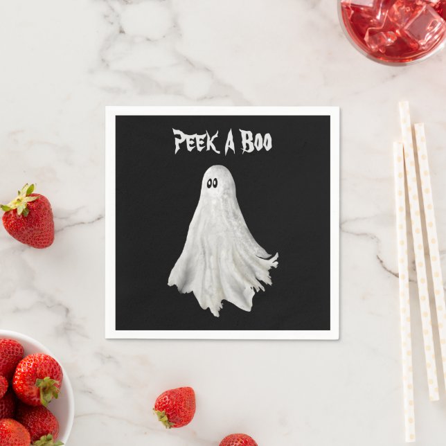 Funny Ghost Of Halloween Past Drawing Napkins (Insitu)