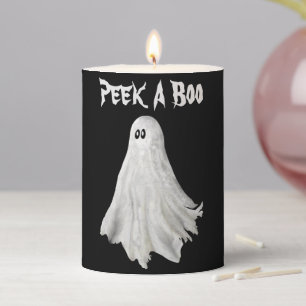 Funny Ghost Of Halloween Past Drawing Pillar Candle