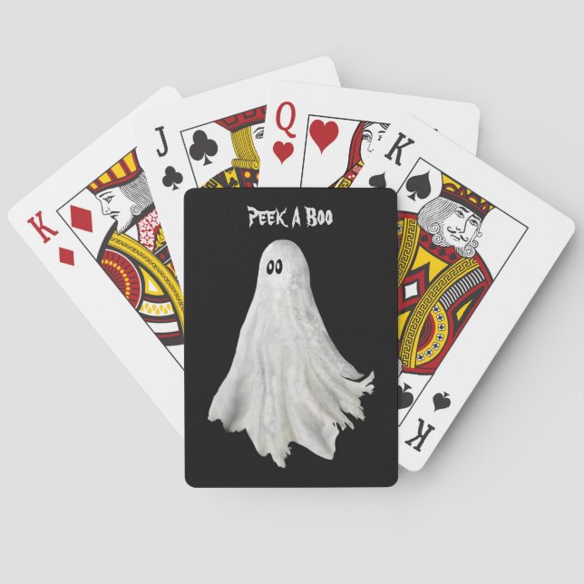 Funny Ghost Of Halloween Past Drawing  Poker Cards (Back)