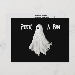 Funny Ghost Of Halloween Past Drawing Postcard
