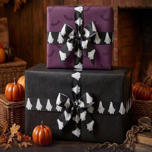 Funny Ghost Of Halloween Past Drawing Satin Ribbon