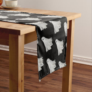 Funny Ghost Of Halloween Past Drawing Short Table Runner