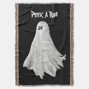 Funny Ghost Of Halloween Past Drawing Throw Blanke Throw Blanket