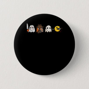 Funny ghost parody of Halloween gamers Button