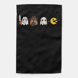 Funny ghost parody of Halloween gamers Garden Flag