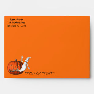 Funny Ghost Pumpkin Halloween Envelope
