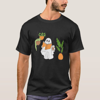 Funny Ghost Reading Book and Watering Plant Garden T-Shirt