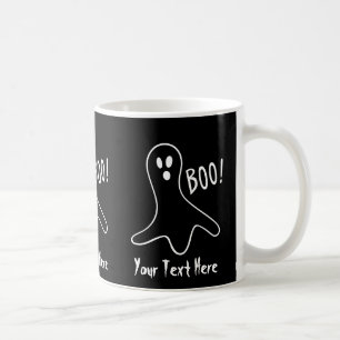funny ghost shouting boo halloween graphics design coffee mug