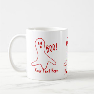 funny ghost shouting boo halloween graphics design coffee mug