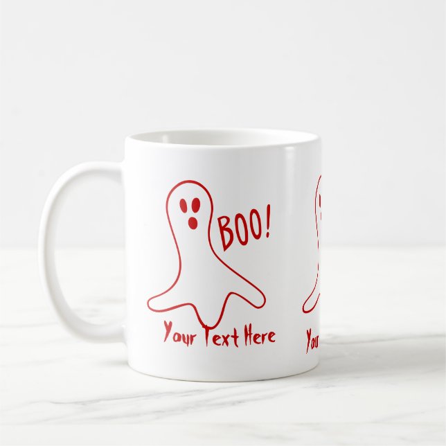 funny ghost shouting boo halloween graphics design coffee mug (Left)